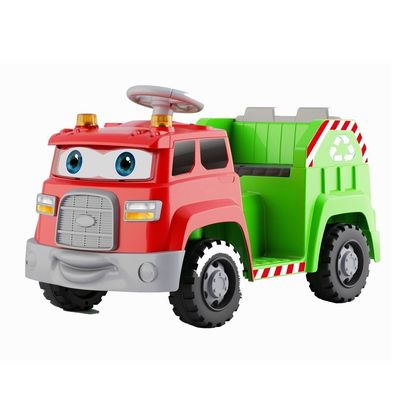 Garbage Sorting and Sound Effects Rotating Cartoon Eyes Ride On Electric Car for Kids Made of PP Material