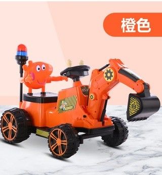 PP Plastic Type Children's Excavator Electric Engineering Ride On Car for Toddlers