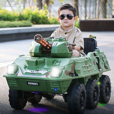 Kids Electric Toy Tank Riding Toy Electric Tank 12V 6X6 Wheels PP Plastic Type