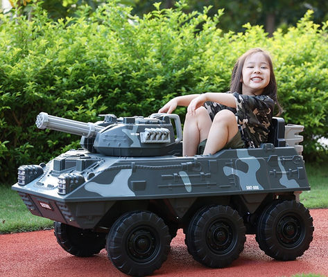 Kids Electric Toy Tank Riding Toy Electric Tank 12V 6X6 Wheels PP Plastic Type