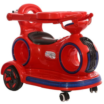 Children's Ride On Electric Car with Retractable Push Handle and Colorful Lights