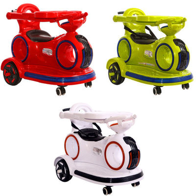 Children's Ride On Electric Car with Retractable Push Handle and Colorful Lights