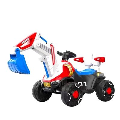 LED Headlights and Dynamic Music Ride-On Construction Truck Car for Kids in Orange