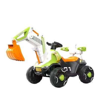 LED Headlights and Dynamic Music Ride-On Construction Truck Car for Kids in Orange