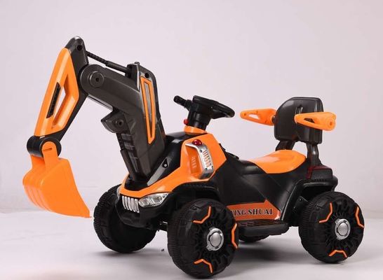 LED Headlights and Dynamic Music Ride-On Construction Truck Car for Kids in Orange