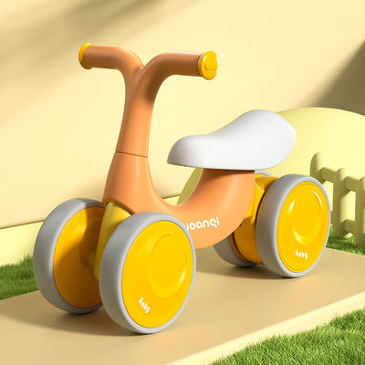 Orange Plastic Baby Walker Balance Car with Silent Roller Skating and Green Design
