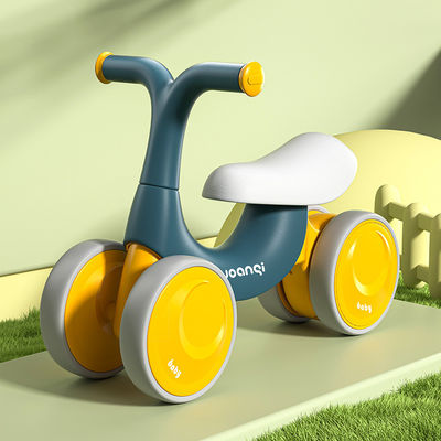 Orange Plastic Baby Walker Balance Car with Silent Roller Skating and Green Design
