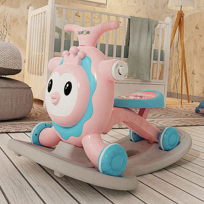 Multifunction Children's Pink Scooter with Walker Function and Shake a Horse Design