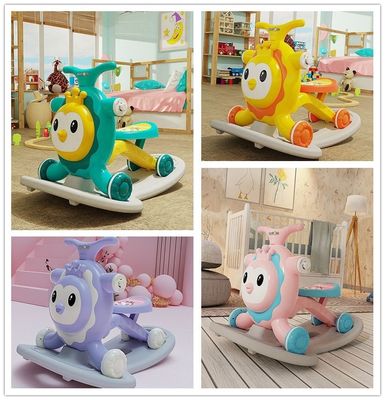 Multifunction Children's Pink Scooter with Walker Function and Shake a Horse Design