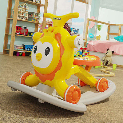 Multifunction Children's Pink Scooter with Walker Function and Shake a Horse Design