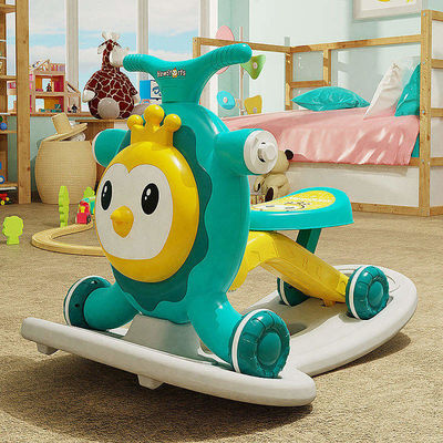 Multifunction Children's Pink Scooter with Walker Function and Shake a Horse Design