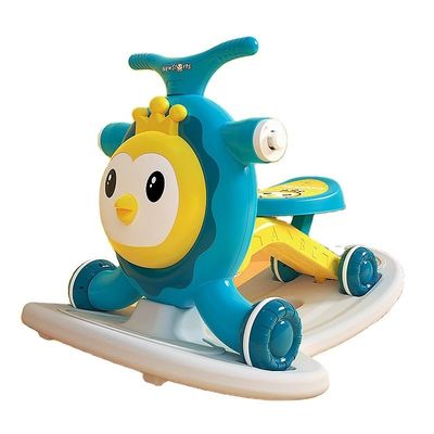 Multifunction Children's Pink Scooter with Walker Function and Shake a Horse Design