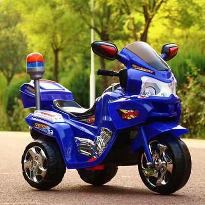 Big Seat Children's Electric Motorcycle with Music Lamp Police Bike Classical Style