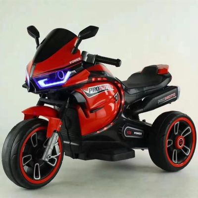 White Children's Electric Motorcycle Tricycle with Colorful Light and 380*2 Motor