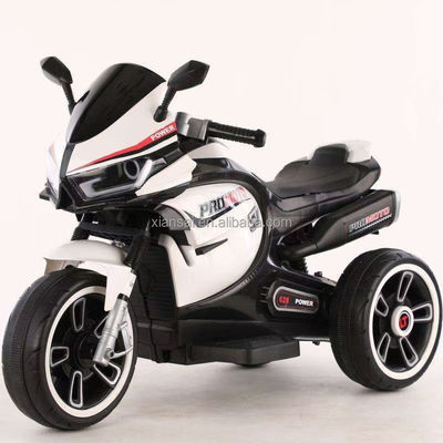 White Children's Electric Motorcycle Tricycle with Colorful Light and 380*2 Motor