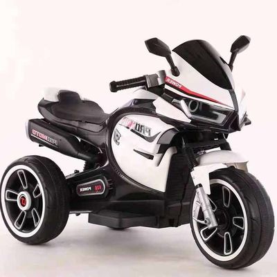 White Children's Electric Motorcycle Tricycle with Colorful Light and 380*2 Motor