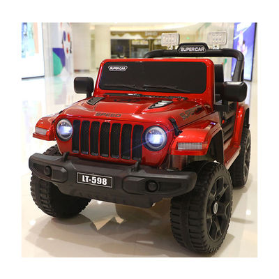 Red 12v 4 Wheel Light Electric 2 Seater Remote Control Rechargeable Toy Car For Kids