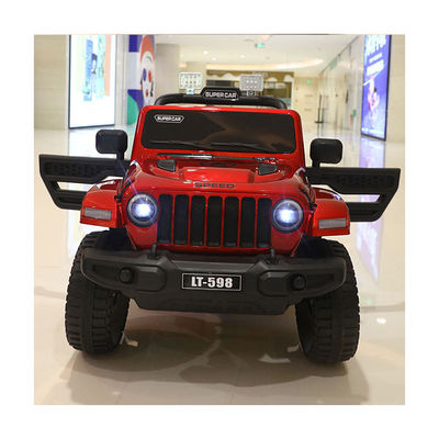 Red 12v 4 Wheel Light Electric 2 Seater Remote Control Rechargeable Toy Car For Kids