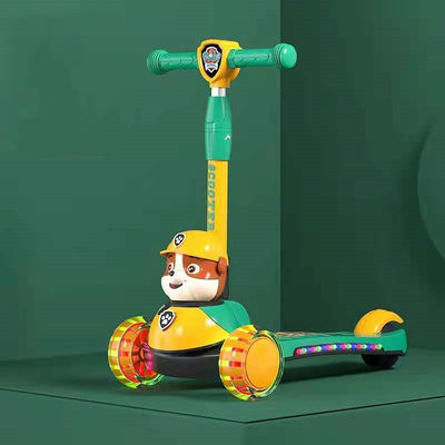 Unisex Battery-powered Children's Scooter Car with Flash Foldable and Battery-powered