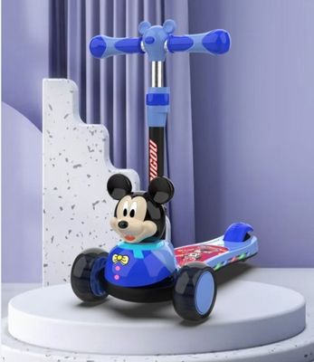 Plastic Children's Ride on Scooter Car with PU Flash Wheel Music and Folding Function