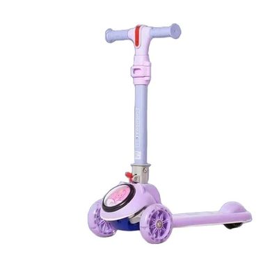 Silent Flashing Color Wheel Kids 3 Wheel Ride On Scooter Folding Car with PP Material