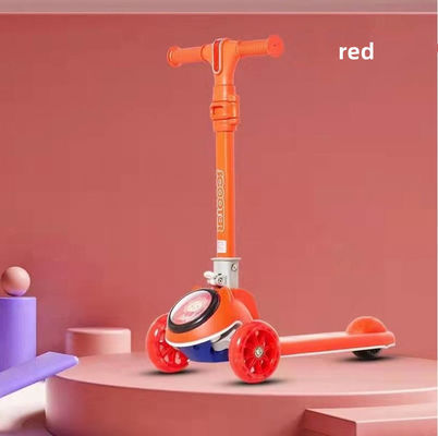 Silent Flashing Color Wheel Kids 3 Wheel Ride On Scooter Folding Car with PP Material