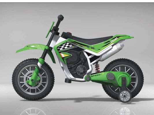 12V Electric Motorcycle Car for Kids with Music and Auxiliary Wheel Plastic Material