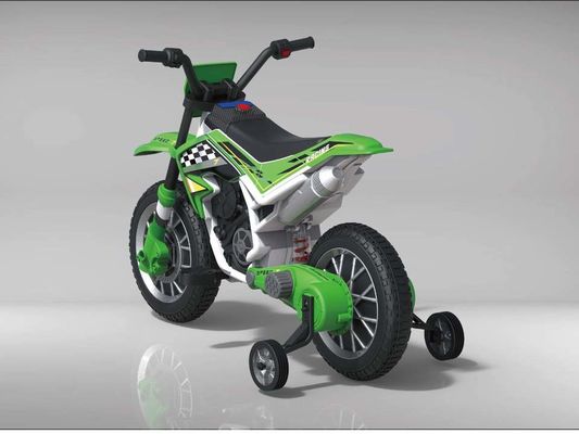 12V Electric Motorcycle Car for Kids with Music and Auxiliary Wheel Plastic Material