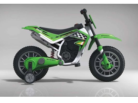 12V Electric Motorcycle Car for Kids with Music and Auxiliary Wheel Plastic Material