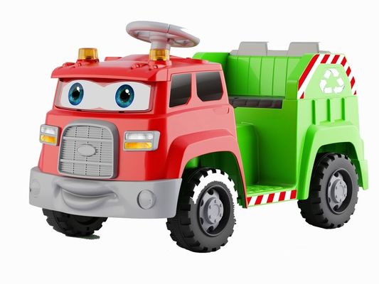 Garbage Sorting and Sound Effects Rotating Cartoon Eyes Ride On Electric Car for Kids Made of PP Material