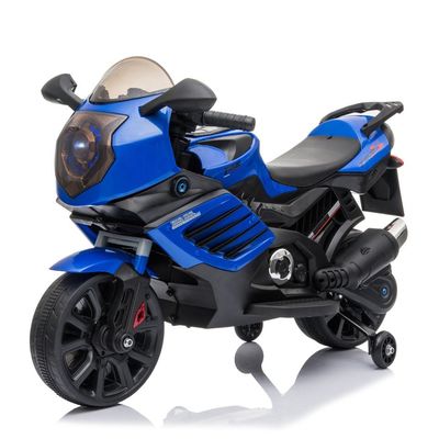Electric Motorcycle for Kids MP3 Lighting and Auxiliary Wheels 6v 12v Battery Powered