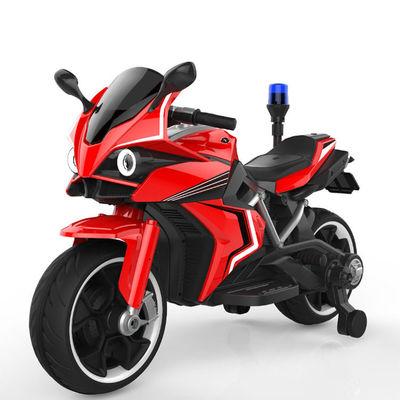 Kids' Electric Ride On Police Motorcycle Car with One-Touch Start and Police Lights