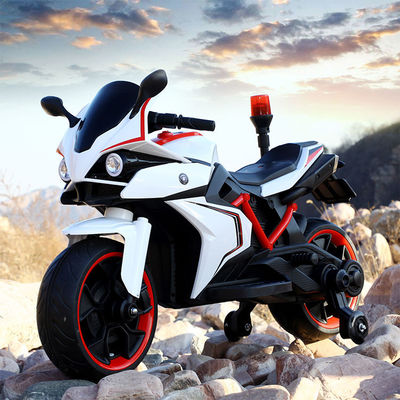 Kids' Electric Ride On Police Motorcycle Car with One-Touch Start and Police Lights
