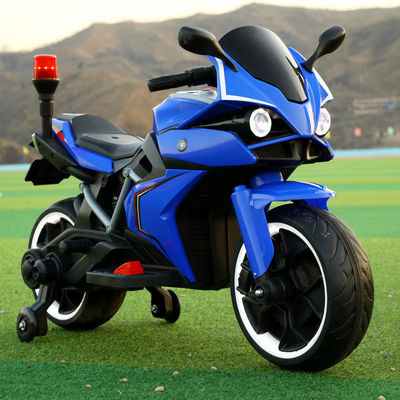 Kids' Electric Ride On Police Motorcycle Car with One-Touch Start and Police Lights