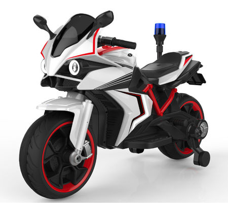 Kids' Electric Ride On Police Motorcycle Car with One-Touch Start and Police Lights