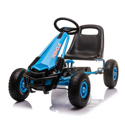 Kids 5-7 Years Red Four-Wheel Pedal Go-Kart Toy with Inflation Wheel Clutch and Brake