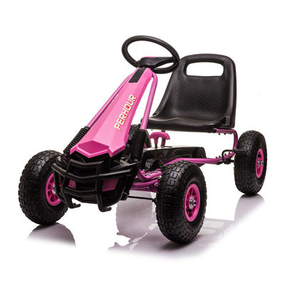 Kids 5-7 Years Red Four-Wheel Pedal Go-Kart Toy with Inflation Wheel Clutch and Brake