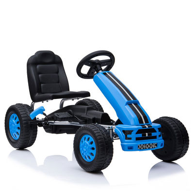 Inflatable Wheel Children's Blue Ride On Pedal Uncharged Go-Kart Car for 8-13 Years