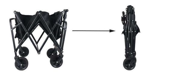 Convenient 200lb Load Bearing Collapsible Folding Wagon Cart for Outdoor Camping
