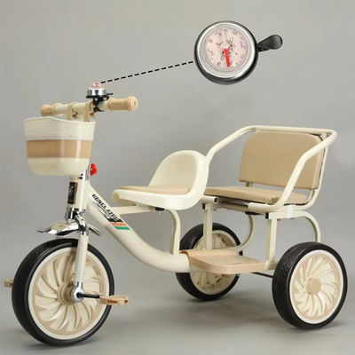 2023 Kids Tricycle Trike with Soft Leather Seat and Folding Front Shopping Frame
