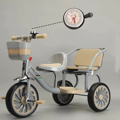 2023 Kids Tricycle Trike with Soft Leather Seat and Folding Front Shopping Frame