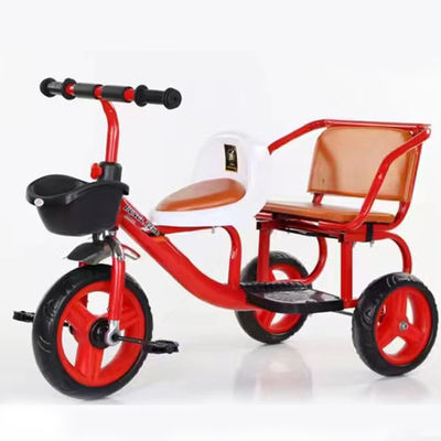 Outdoor Child Bike 2023 Double Tricycle with Fast Loading Handlebars and Large Basket