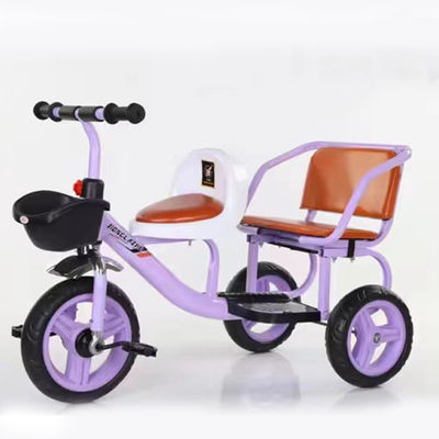 Outdoor Child Bike 2023 Double Tricycle with Fast Loading Handlebars and Large Basket