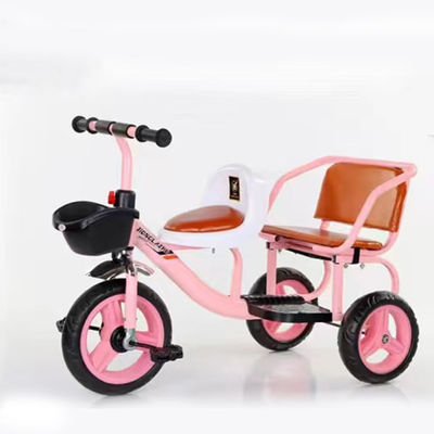 Outdoor Child Bike 2023 Double Tricycle with Fast Loading Handlebars and Large Basket