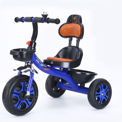 Leather Seat and Hassle-Free Installation 2023 Kids Tricycle Trike for 5-7 Years Old
