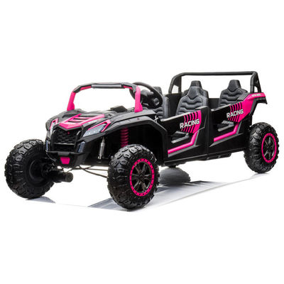 Remote Control 24v UTV 4 Seater Ride On Cars for Adults and Kids in Red Pink Color